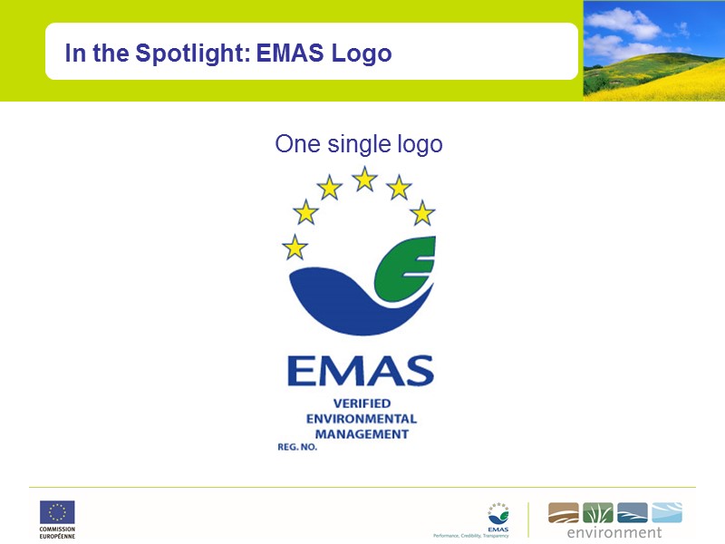 One single logo  In the Spotlight: EMAS Logo
